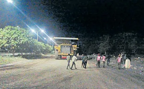 TDP Goons Continue Vandalism at Bharathi Cement Plant