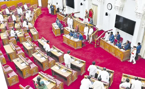 BRS members walked out of the Telangana Legislative Council