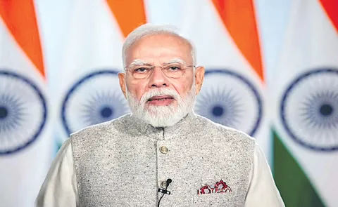 PM Narendra Modi addresses the International Space Summit in France