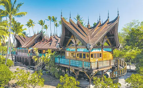 This house dismantled and shipped from Bali to Hawaii