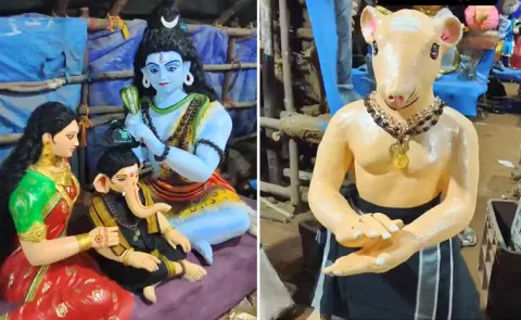 Irumudi Movie Theme Ganesh Idol Goes Viral In Social Media