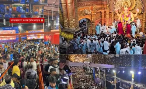 Lalbaugcha Raja Day 1 Long Queues VIP Debate