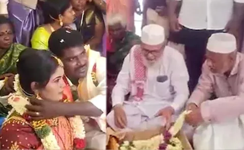 Tamil Nadu Hindu Couple Marries at Dargah Muslim Elders Bless Viral7