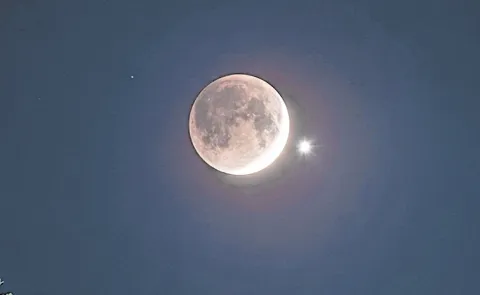 Crescent Moon Meets Venus In Rare Celestial Spectacle