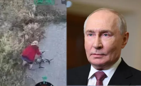 Ukrainian Grandmother Disables Russian Drone Video Goes Viral