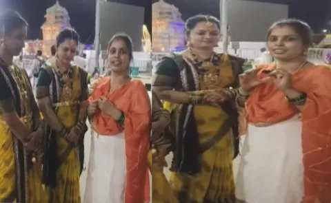 Woman Reels In Front Of Tirumala Temple
