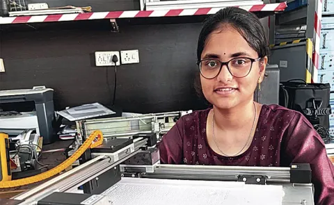 AP Students Innovation Helps Visually Impaired Write RUDHRA Braille printer