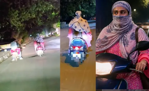 Video Viral Man rides In Delhi dressed as a woman Experiment turns scary