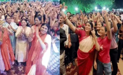 Jadeja Wife Rivaba-Jadeja-Dance-Modi Birthday-Celebrations-Jamnagar6
