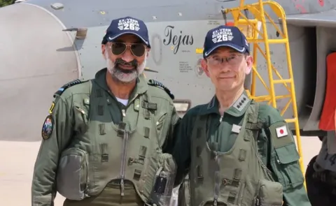 Japan air chief General Takehiro Morita flies Tejas