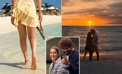 Nayanthara And Vignesh Shivan Enjoys At Beach