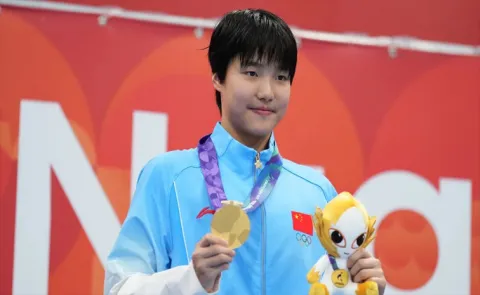 13-year-old Chinese athlete Yu Zidi wins three gold medals at Asian Games 2026
