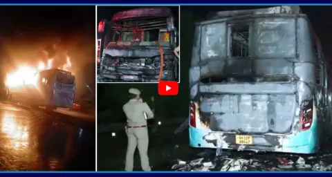 Horrific Bus Fire Accident In Greater Noida 1