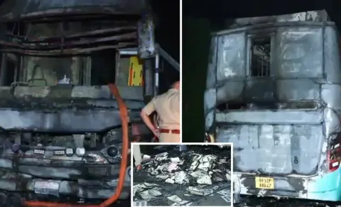 Greater Noida Yamuna expressway sleeper bus fire