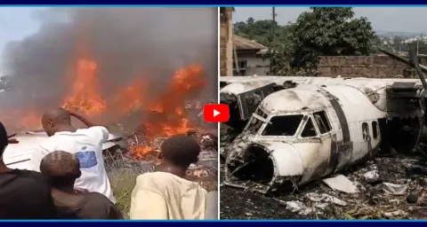 Military Aircraft Crashes 14 People Die On The Spot  1