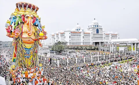 2026 Khairatabad Ganesh idol is immersed in Hussain Sagar lake