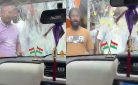 TMC MLA Kunal Ghosh car allegedly attacked by BJP workers with on his way to Mamatas rally