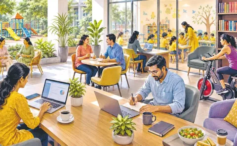 Office space for parents right where their children study