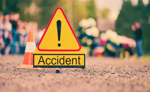 A tragic road accident took place in Kakinada district