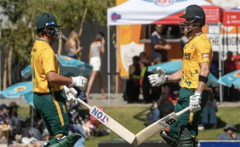 South Africa beat Namibia, reach T20I Tri Series final