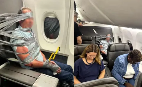 Disruptive American Airlines Passenger Duct Taped To Seat