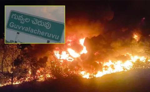 Rayachoti Ghat Cement Lorry Fire Accident Driver Cleaner Killed