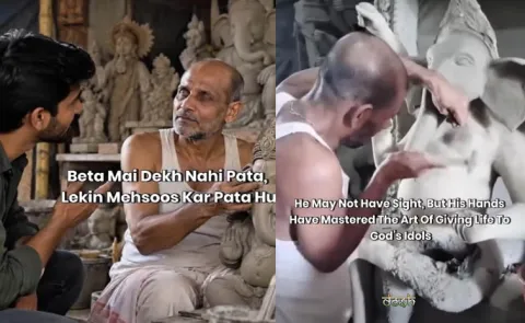 Rampal visually impaired sculptor creates lifelike idols of Ganesha, Durga