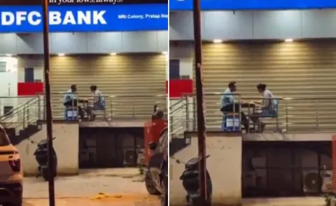 Wife brings home cooked dinner to bank security guard8