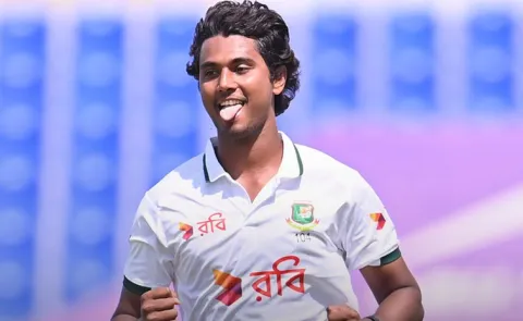 Hasan Mahmud History 1st Ever Bangladesh pacer hat trick in Tests