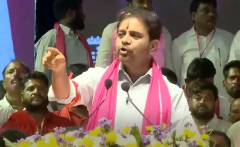 KTR criticizes Congress government on Godavari khani