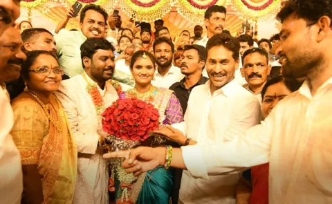 Ys Jagan Attended Wedding Ceremony In Bhogapuram Vizianagaram
