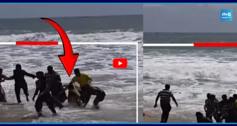 Visakhapatnam Beach Scare People Swept Away by Strong Sea Waves 2