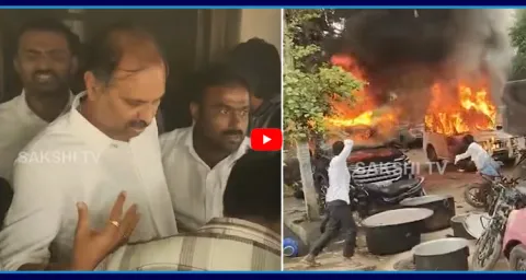 TDP Leaders Attack On YSRCP Party Office At Rayachoti 1