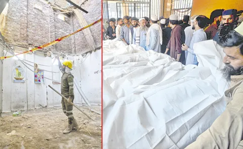 School Roof Collapses in Pakistan and kills at least 34 children and teacher10
