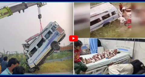 Bus Falls Into Ditch On Delhi-Mumbai Expressway In Rajasthan 1