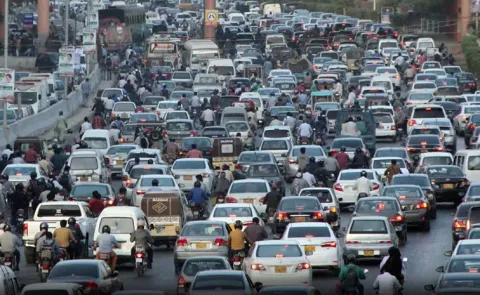 Massive traffic jam on the Hyderabad Vijayawada highway