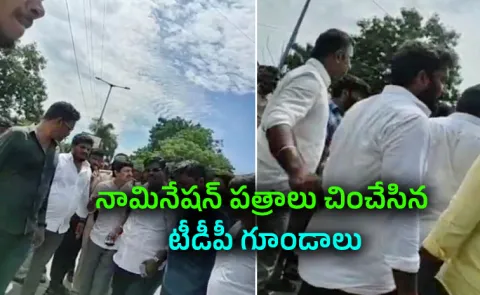Tdp Goons Snatch Nominations Of Ysrcp Candidates In Tirupati