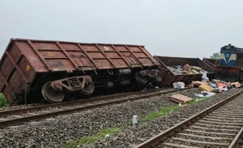 Goods Train Derail in Punjabs Bathinda