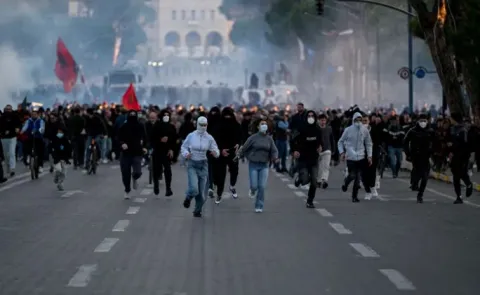  Albania unrest sparks Sena UBT clash