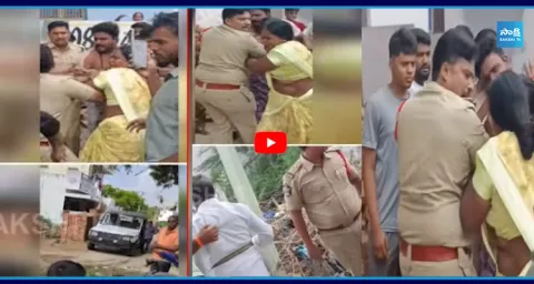 SI Vijay Dragged away an MPTC Candidate Vinod from Their Home In Aluru 1