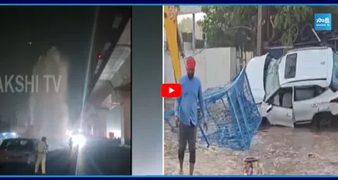  Uppal Car Accident: Car Smashes Water Pipeline, Driver Dies on the Spot  2