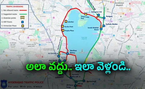 Hyderabad Traffic Diversions Announced For Durga Matha Idol Immersion