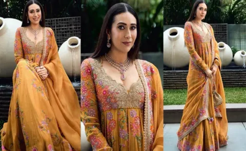 Fashion Tips: Karisma Kapoors Yellow Anarkali Set Worth Rs 3 Lakh 