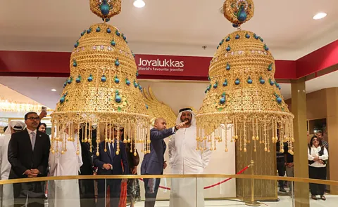 Dubai Guinness World Records with giant gold earrings