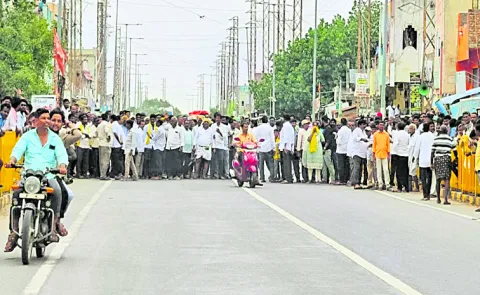 Tdp activists on the final day for filing nominations for the local body elections 2026