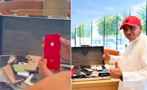 Dubai man brings collection of 53 old iPhones to Apple Store