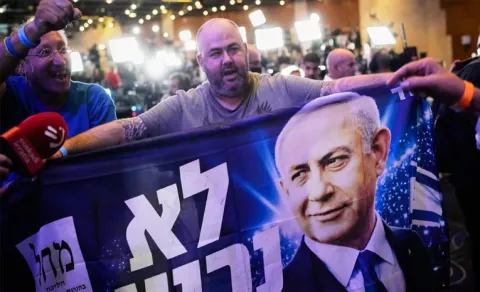 Netanyahu Faces Uncertain Future as Israel Exit Polls Show No Clear Majority