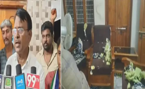 Alliance leaders attack the house of a YSRCP MPTC candidate