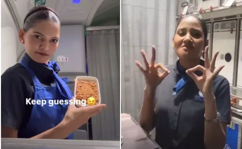 IndiGo flight attendant gets creative with in flight snacks