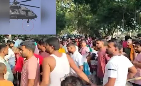 Helicopter Relief Package falls on Elderly man Death